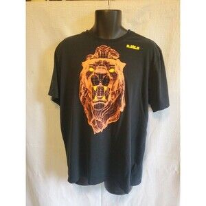 NIKE Lebron James Dri Fit Mens XL Black Tee Shirt Lion King